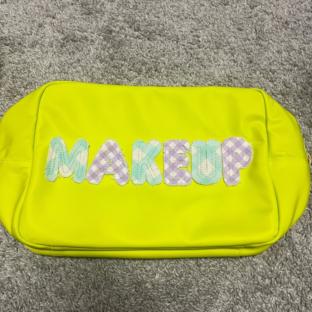 Neon Yellow 'MAKEUP' Cosmetic Bag